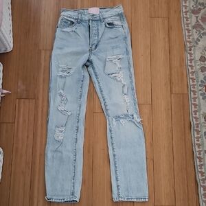 Revice Ex-Boyfriend Jeans It’s Complicated Light Wash Distressed Slim Straight